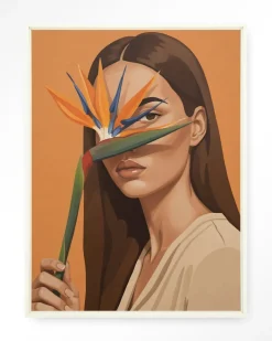 Best Urban Cotton Wandkleed Girl Of Paradise in maat en frame naar keuze