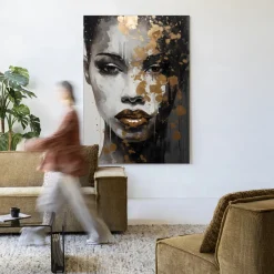 New Urban Cotton Wandkleed Golden Girl in maat en frame naar keuze