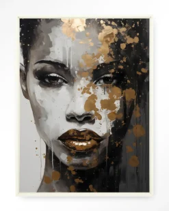 New Urban Cotton Wandkleed Golden Girl in maat en frame naar keuze