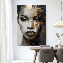 New Urban Cotton Wandkleed Golden Girl in maat en frame naar keuze