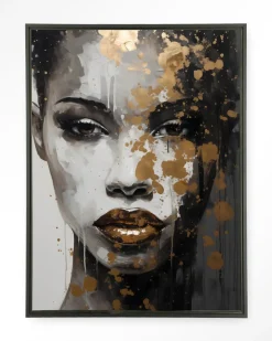 New Urban Cotton Wandkleed Golden Girl in maat en frame naar keuze