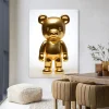 Urban Cotton Wandkleed Golden Teddybear in maat en frame naar keuze