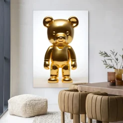 Urban Cotton Wandkleed Golden Teddybear in maat en frame naar keuze