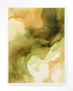 New Urban Cotton Wandkleed Green Flow in maat en frame naar keuze