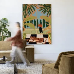 Urban Cotton Wandkleed Green House in maat en frame naar keuze