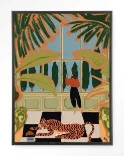 Urban Cotton Wandkleed Green House in maat en frame naar keuze