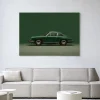 Clearance Urban Cotton Wandkleed Green Porsche in maat en frame naar keuze
