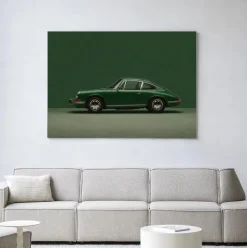 Clearance Urban Cotton Wandkleed Green Porsche in maat en frame naar keuze