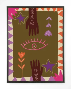 Outlet Urban Cotton Wandkleed Hands in maat en frame naar keuze