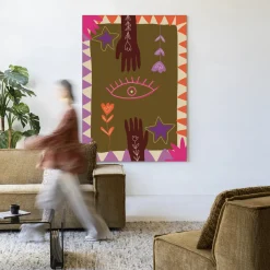 Outlet Urban Cotton Wandkleed Hands in maat en frame naar keuze