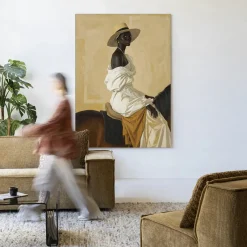 Outlet Urban Cotton Wandkleed Horseriding Lady in maat en frame naar keuze