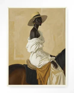 Outlet Urban Cotton Wandkleed Horseriding Lady in maat en frame naar keuze