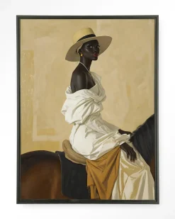 Outlet Urban Cotton Wandkleed Horseriding Lady in maat en frame naar keuze