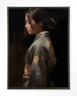 New Urban Cotton Wandkleed Kimono Tales in maat en frame naar keuze