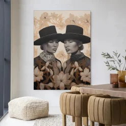 New Urban Cotton Wandkleed Lady Garden in maat en frame naar keuze