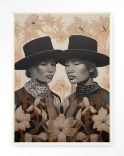 New Urban Cotton Wandkleed Lady Garden in maat en frame naar keuze