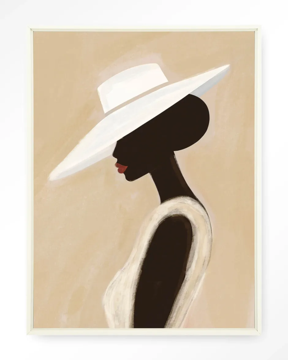 Clearance Urban Cotton Wandkleed Lady in maat en frame naar keuze