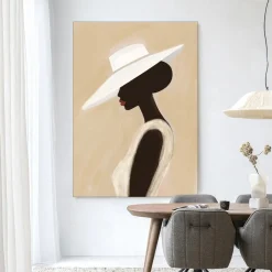 Clearance Urban Cotton Wandkleed Lady in maat en frame naar keuze