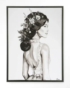 Online Urban Cotton Wandkleed Lady With Blossom in maat en frame naar keuze