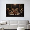 Clearance Urban Cotton Wandkleed Lions Dinner in maat en frame naar keuze