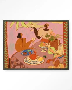 Hot Urban Cotton Wandkleed Lunch With The Ladies in maat en frame naar keuze