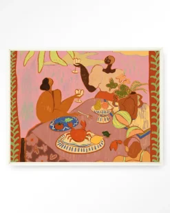 Hot Urban Cotton Wandkleed Lunch With The Ladies in maat en frame naar keuze