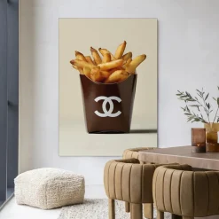 Online Urban Cotton Wandkleed Luxury Fries in maat en frame naar keuze