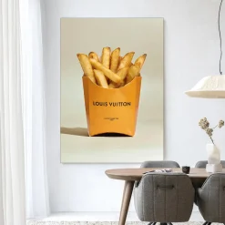 Hot Urban Cotton Wandkleed LV Fries in maat en frame naar keuze