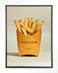 Hot Urban Cotton Wandkleed LV Fries in maat en frame naar keuze