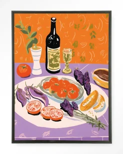 Outlet Urban Cotton Wandkleed Mediterranean Table in maat en frame naar keuze