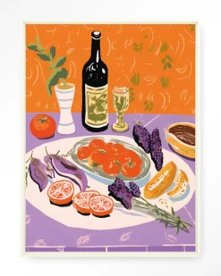 Outlet Urban Cotton Wandkleed Mediterranean Table in maat en frame naar keuze