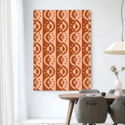 Hot Urban Cotton Wandkleed Moon BlockPrint in maat en frame naar keuze