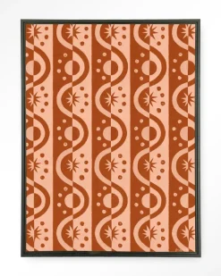 Hot Urban Cotton Wandkleed Moon BlockPrint in maat en frame naar keuze