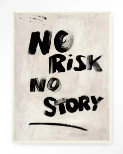 New Urban Cotton Wandkleed No Risk, No Story in maat en frame naar keuze