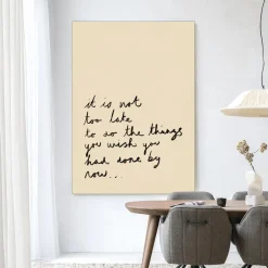 Best Urban Cotton Wandkleed Not Too Late in maat en frame naar keuze