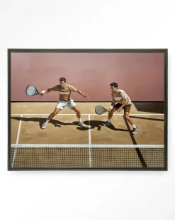 New Urban Cotton Wandkleed Padel Court in maat en frame naar keuze