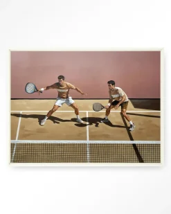 New Urban Cotton Wandkleed Padel Court in maat en frame naar keuze