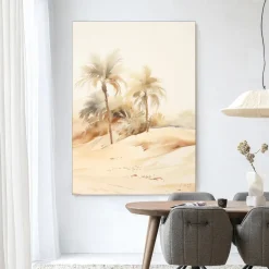 Online Urban Cotton Wandkleed Palm Dust in maat en frame naar keuze