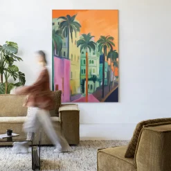 Discount Urban Cotton Wandkleed Palm Street in maat en frame naar keuze