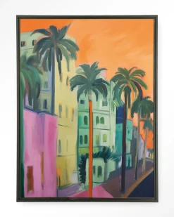 Discount Urban Cotton Wandkleed Palm Street in maat en frame naar keuze