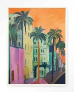 Discount Urban Cotton Wandkleed Palm Street in maat en frame naar keuze