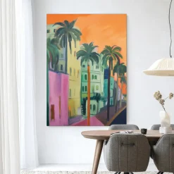 Discount Urban Cotton Wandkleed Palm Street in maat en frame naar keuze