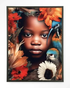 Online Urban Cotton Wandkleed Paradise Bird in maat en frame naar keuze