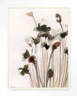 New Urban Cotton Wandkleed Pastel Flowers 2 in maat en frame naar keuze