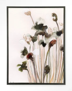 New Urban Cotton Wandkleed Pastel Flowers 2 in maat en frame naar keuze
