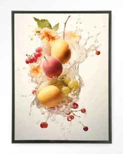 Best Urban Cotton Wandkleed Peachy Fruit Explosion in maat en frame naar keuze