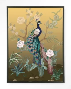 Discount Urban Cotton Wandkleed Peacock in maat en frame naar keuze