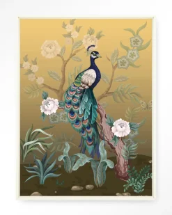 Discount Urban Cotton Wandkleed Peacock in maat en frame naar keuze