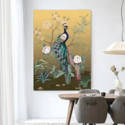 Discount Urban Cotton Wandkleed Peacock in maat en frame naar keuze