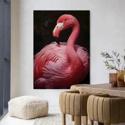 Discount Urban Cotton Wandkleed Pink Flamingo in maat en frame naar keuze